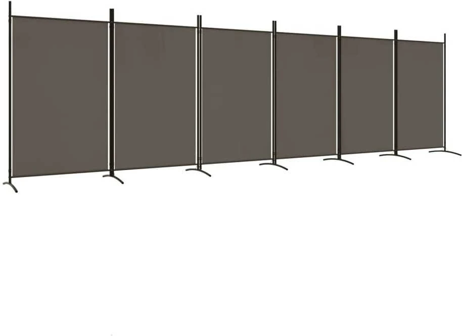 Kambario pertvara, 6 dalių, antracito, 520x180cm, audinys