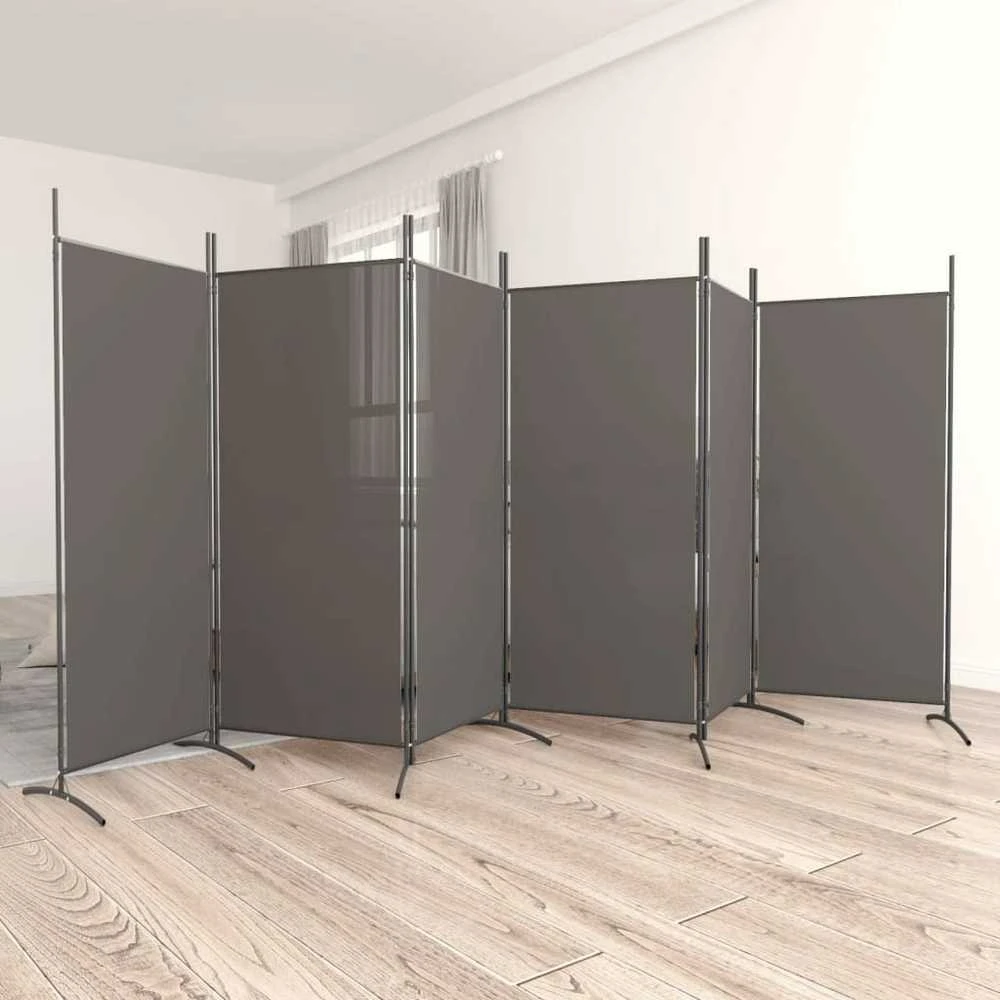 Kambario pertvara, 6 dalių, antracito, 520x180cm, audinys