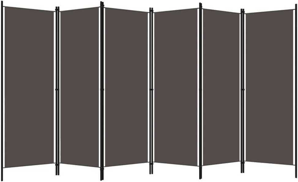 Kambario pertvara, 6 dalių, antracito spalvos, 300x180cm