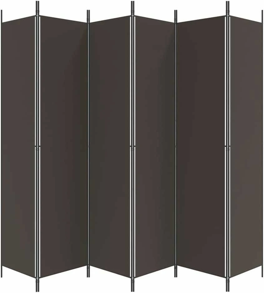 Kambario pertvara, 6 dalių, rudos spalvos, 300x220cm, audinys
