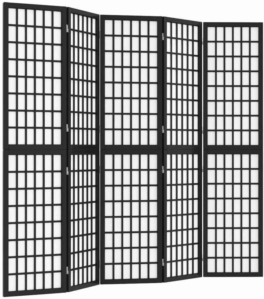 Kambario pertvara, juoda, 5 segmentai, 200x170cm, japoniška