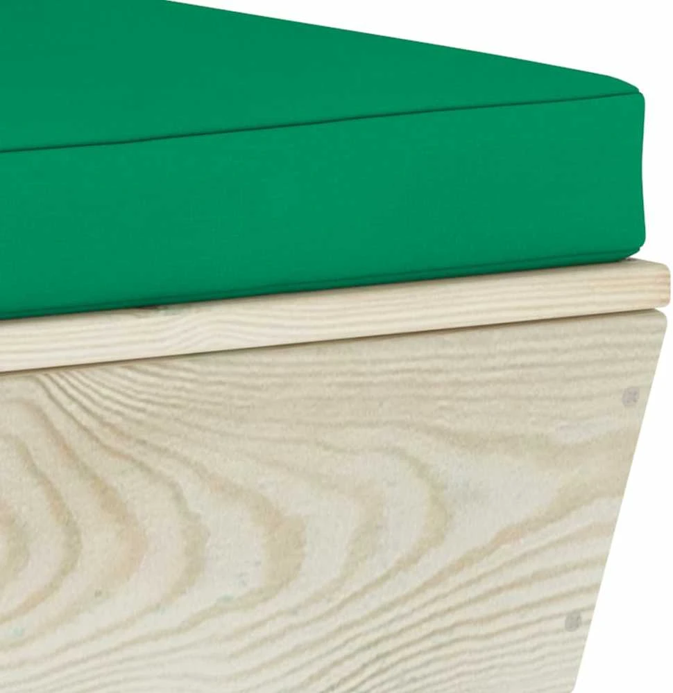 Kampinė sodo sofa iš palečių su pagalvėlėmis, impregnuota eglė