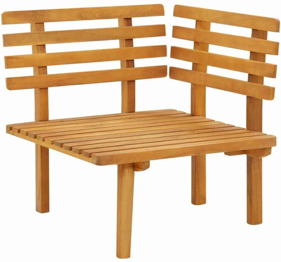 Kampinė sodo sofa su pagalvėlėmis, akacijos medienos masyvas