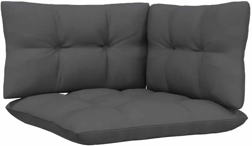 Kampinė sodo sofa su pagalvėlėmis, balta, pušies masyvas