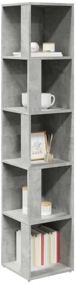 Kampinė spintelė, betono, 33x33x164,5cm, apdirbta mediena
