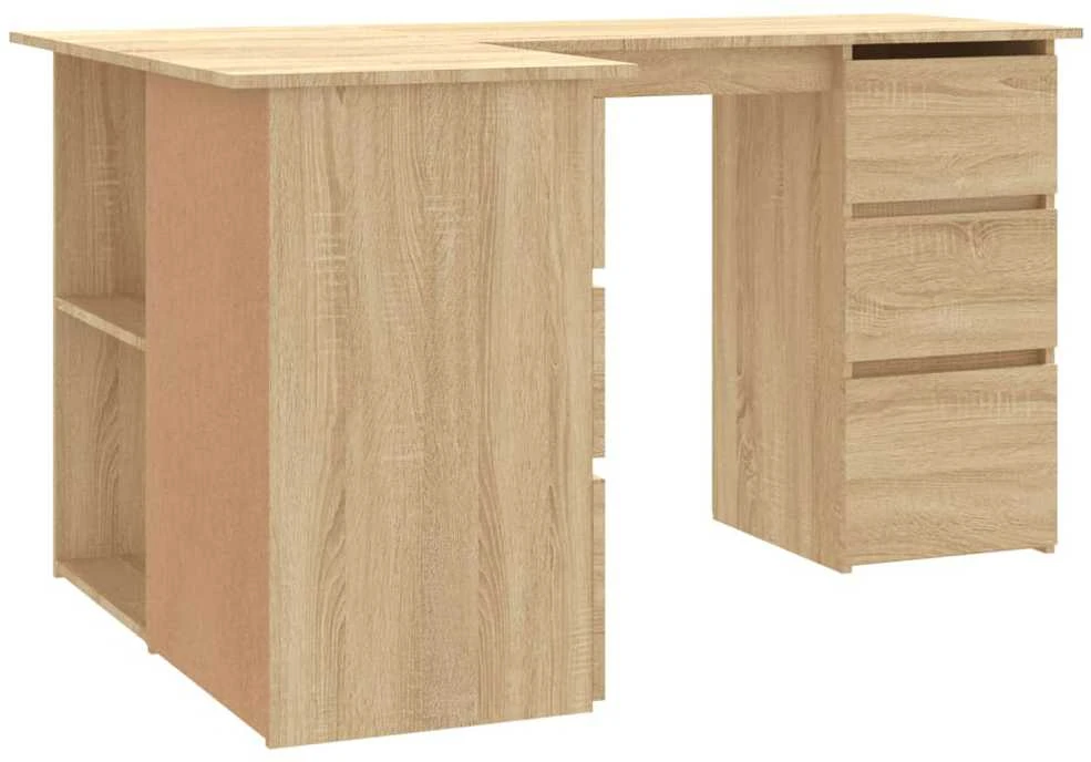 Kampinis rašomasis stalas, ąžuolo, 145x100x76cm, mediena
