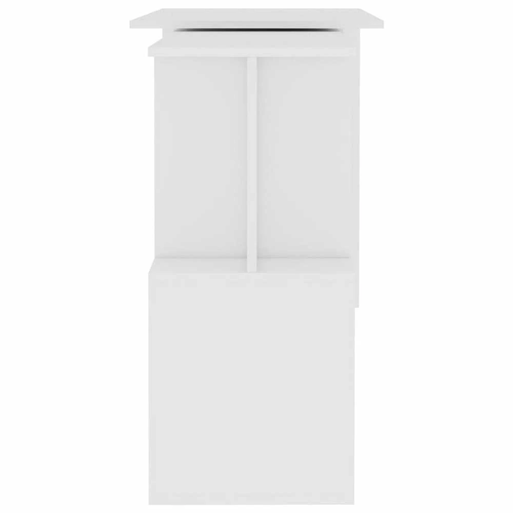 Kampinis rašomasis stalas, baltas, 200x50x76cm, mediena