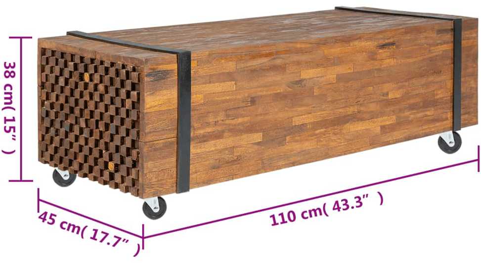 Kavos staliukas, 110x45x38cm, tikmedžio medienos masyvas