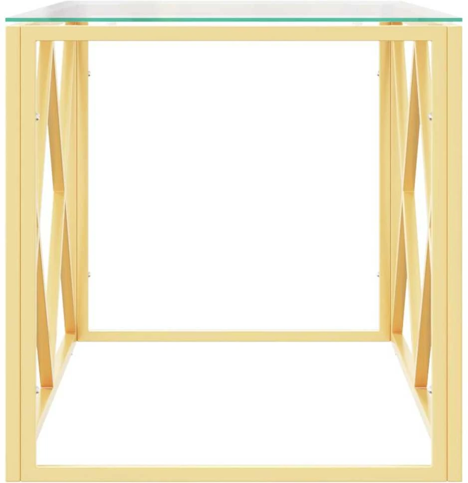 Kavos staliukas, 110x45x45cm, nerūdijantis plienas ir stiklas