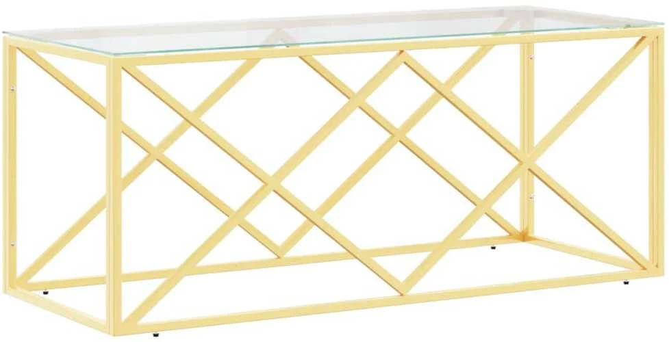 Kavos staliukas, 110x45x45cm, nerūdijantis plienas ir stiklas