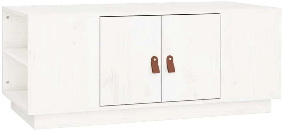 Kavos staliukas, baltas, 100x50x41cm, pušies medienos masyvas