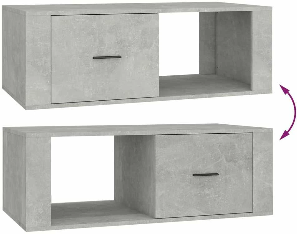 Kavos staliukas, betono pilkas, 100x50,5x35cm, apdirbta mediena