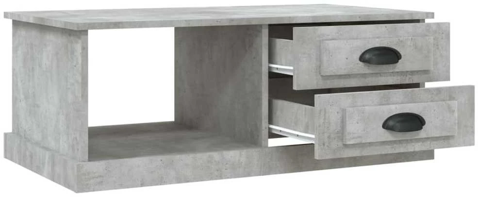 Kavos staliukas, betono pilkas, 90x50x35cm, apdirbta mediena