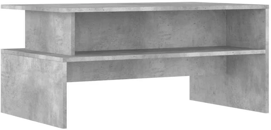 Kavos staliukas, betono pilkas, 90x55x42,5cm, apdirbta mediena
