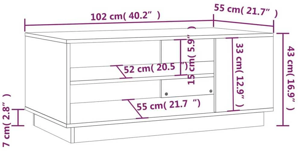 Kavos staliukas, betono pilkos spalvos, 102x55x43cm, MDP