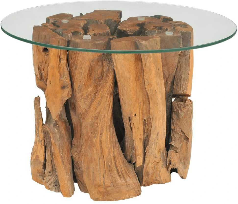 Kavos staliukas, tikmedžio medienos masyvas, 60 cm