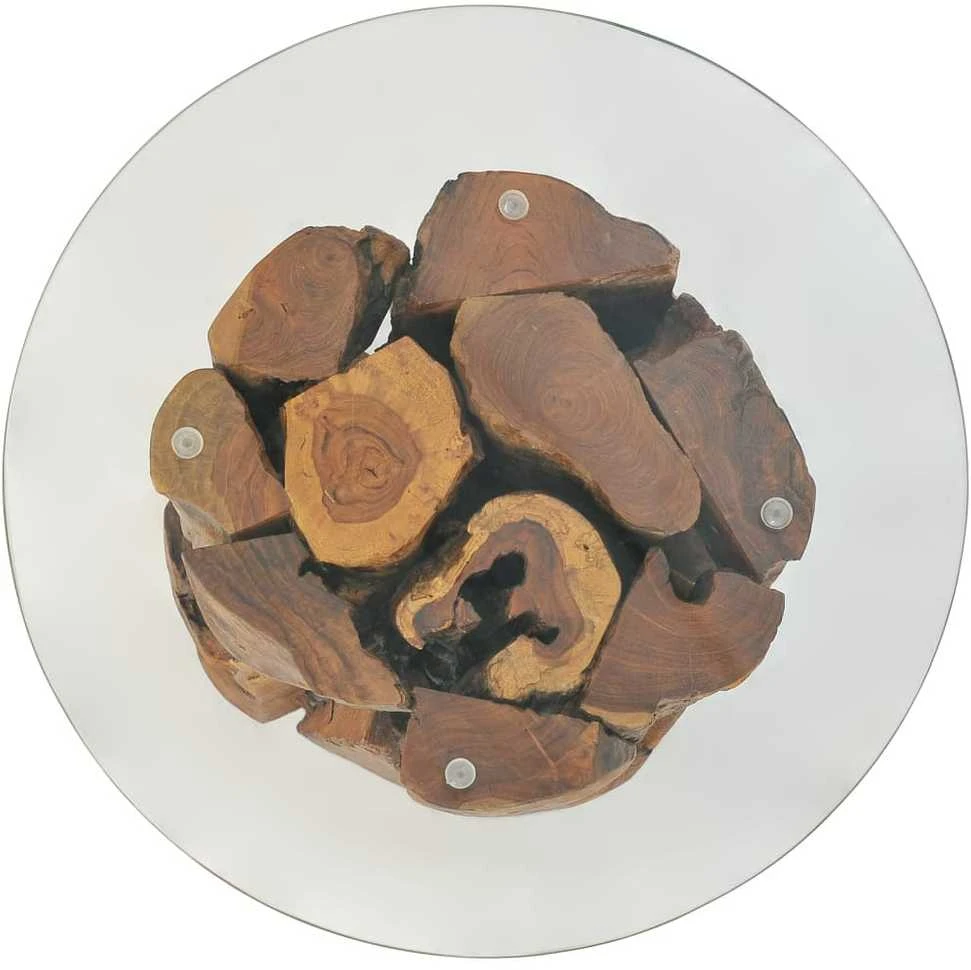 Kavos staliukas, tikmedžio medienos masyvas, 60 cm