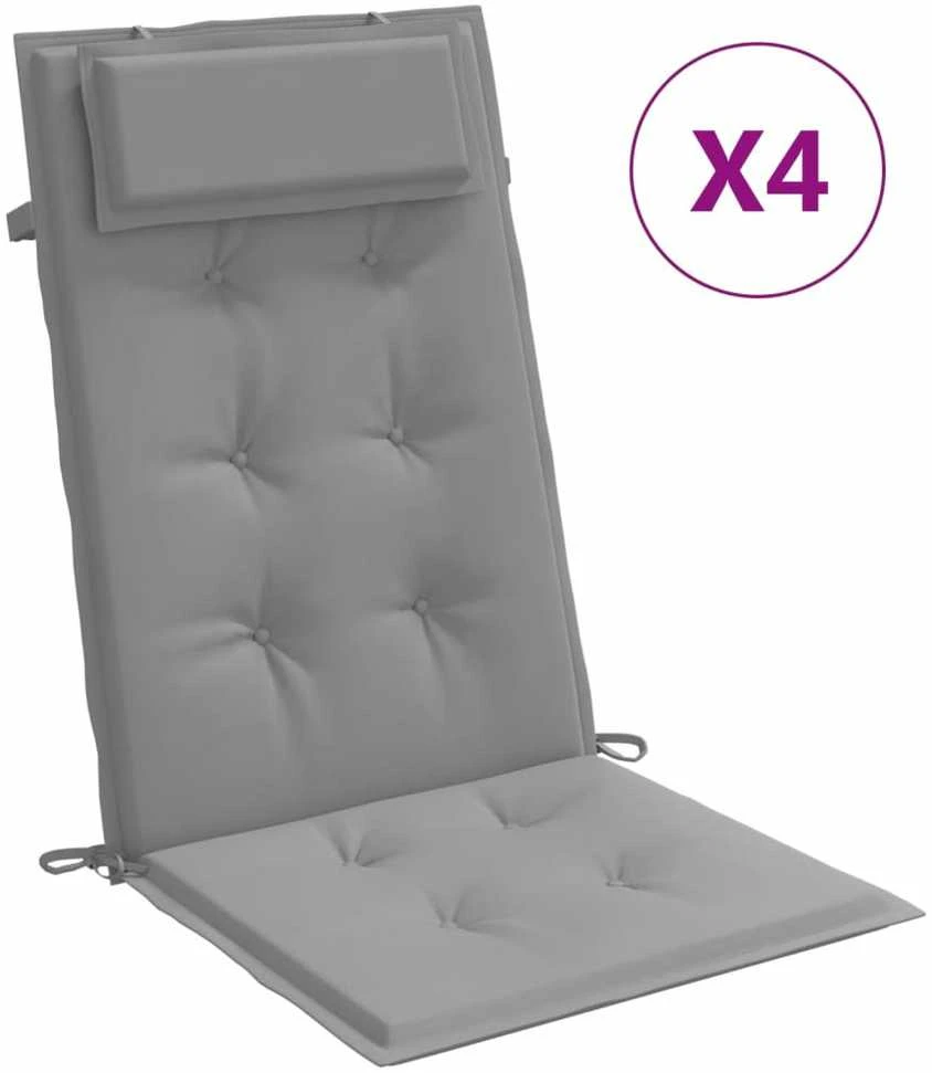 Kėdės pagalvėlės, 4vnt., pilkos spalvos, oksfordo audinys