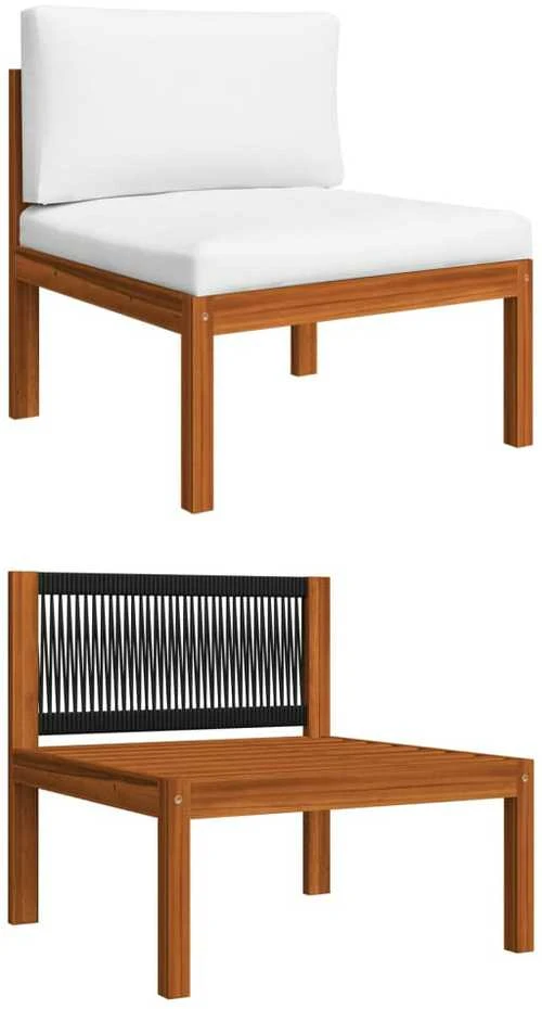 Keturvietė sodo sofa su pagalvėlėmis, akacijos medienos masyvas