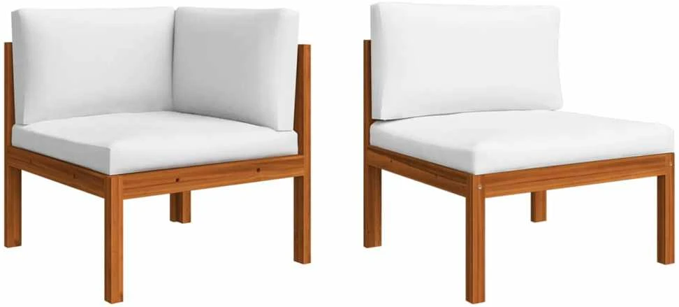Keturvietė sodo sofa su pagalvėlėmis, akacijos medienos masyvas