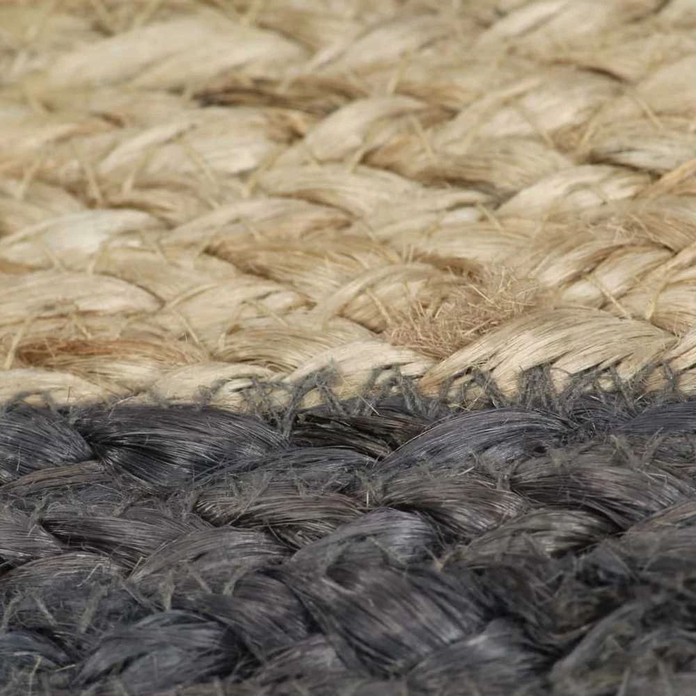 Kilimas, 150cm, džiutas, rankų darbo, su tamsiai pilku kraštu
