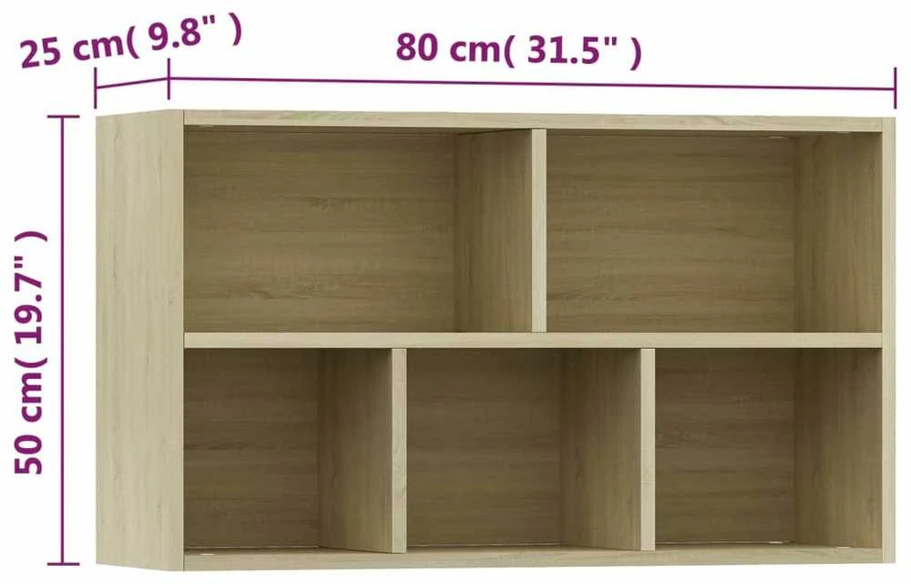 Knygų/šoninė spintelė, ąžuolo, 50x25x80cm, apdirbta mediena