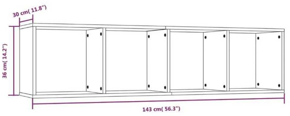 TV staliukas Knygų/televizoriaus spintelė, pilka, 143x30x36cm, mediena