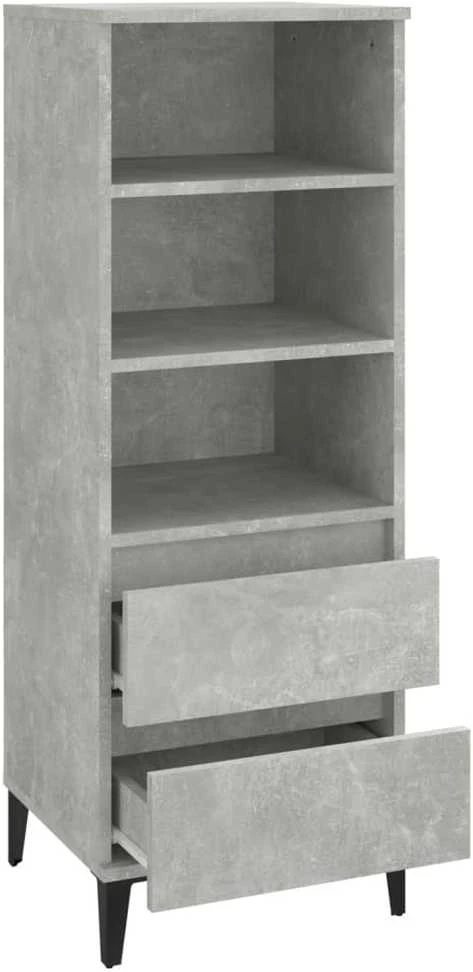 Komoda, betono pilkos spalvos, 40x36x110cm, apdirbta mediena