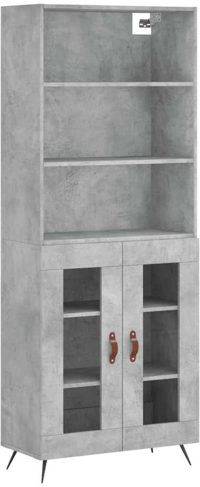 Komoda, betono pilkos spalvos, 69,5x34x180cm, apdirbta mediena