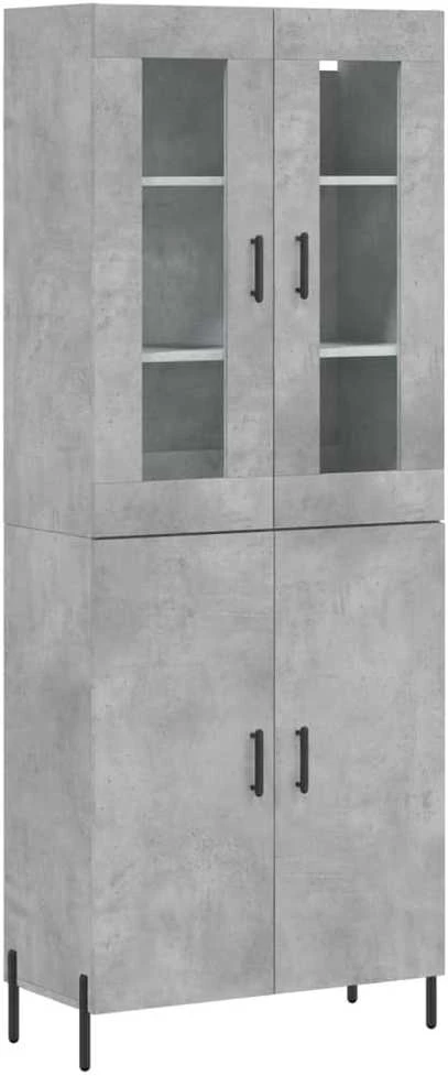 Komoda, betono pilkos spalvos, 69,5x34x180cm, apdirbta mediena