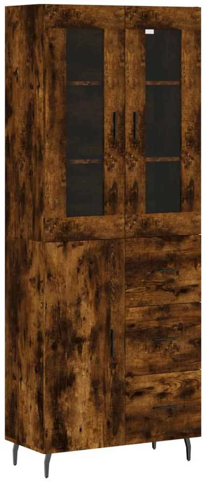 Komoda, dūminio ąžuolo spalvos, 69,5x34x180cm, apdirbta mediena