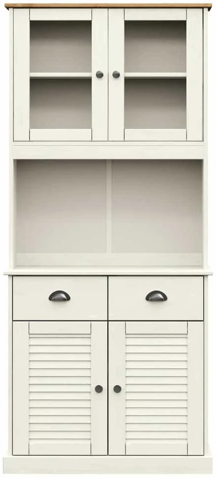 Komoda VIGO, balta, 78x40x175cm, pušies medienos masyvas