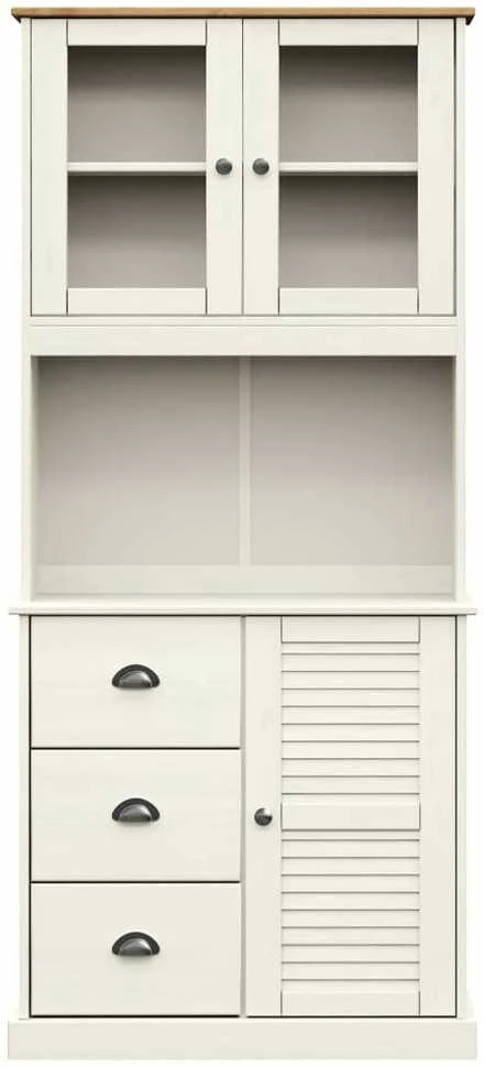 Komoda VIGO, balta, 78x40x175cm, pušies medienos masyvas