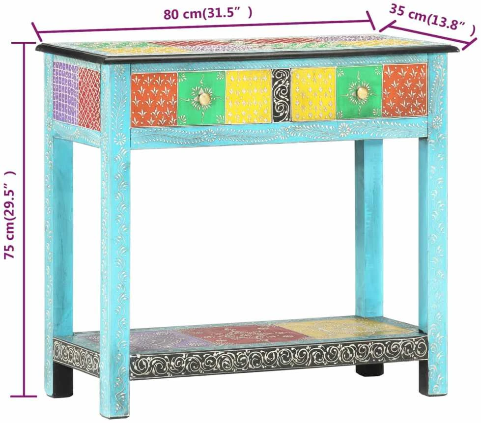 Konsolinis staliukas, 80x35x75cm, mango medienos masyvas