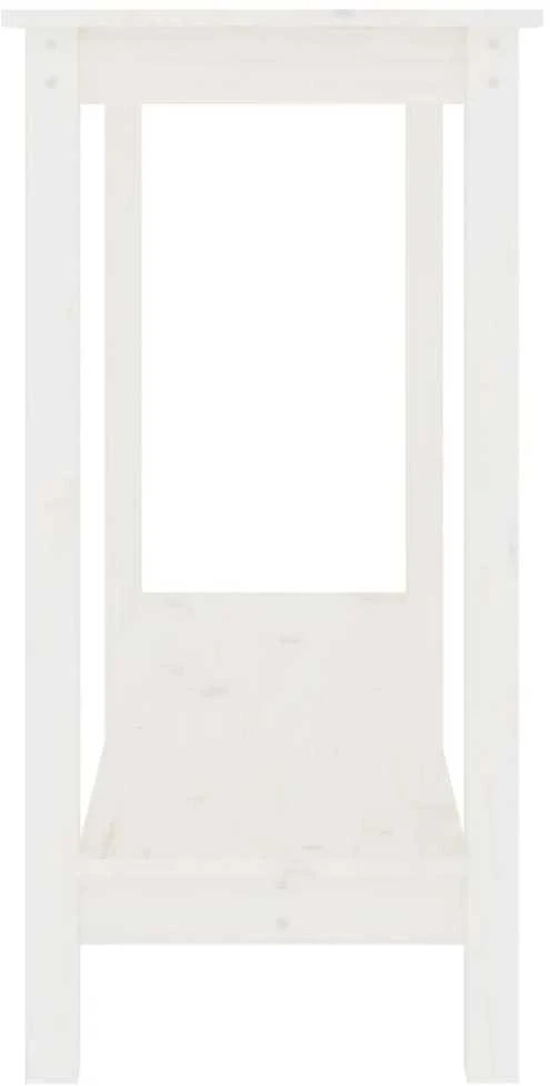 Konsolinis staliukas, baltas, 110x40x80cm, pušies masyvas
