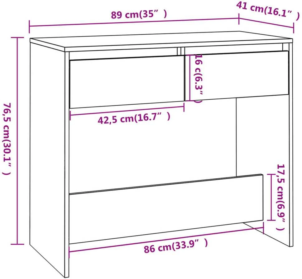 Konsolinis staliukas, betono, 89x41x76,5cm, apdirbta mediena