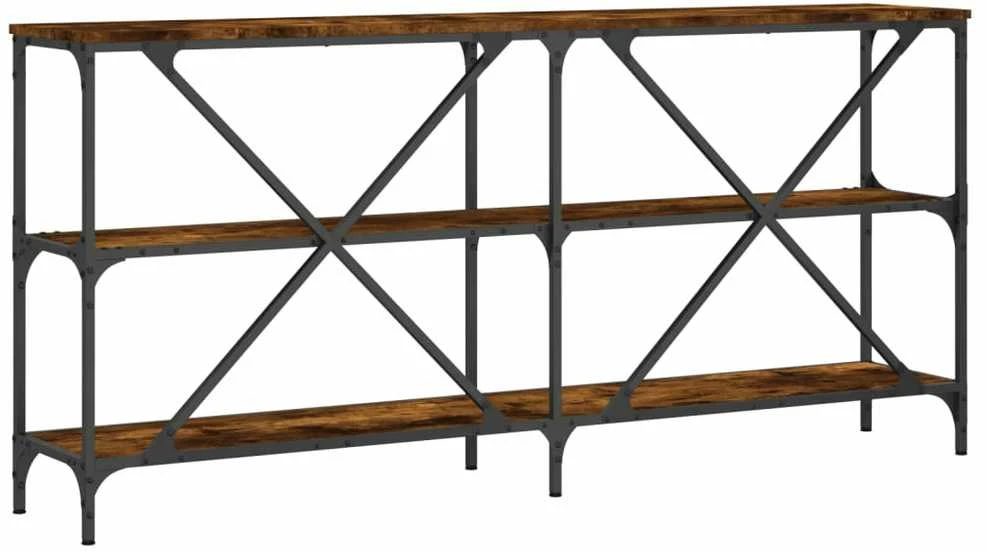 Konsolinis staliukas, dūminis, 160x30x75cm, mediena/geležis