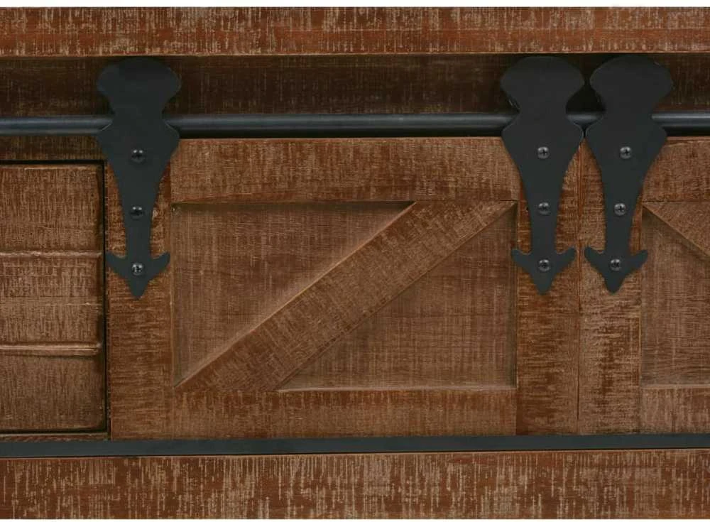 Konsolinis staliukas, eglės med. masyvas, 131x35,5x75cm, rudas