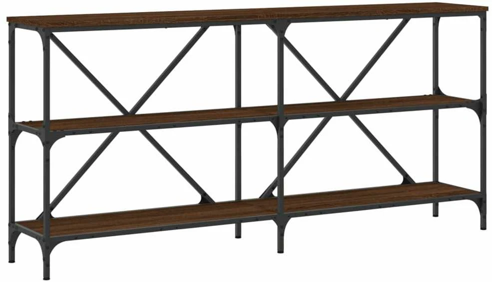 Konsolinis staliukas, rudas, 160x30x75cm, mediena/geležis