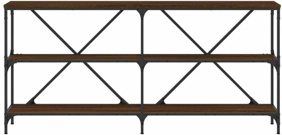 Konsolinis staliukas, rudas, 160x30x75cm, mediena/geležis