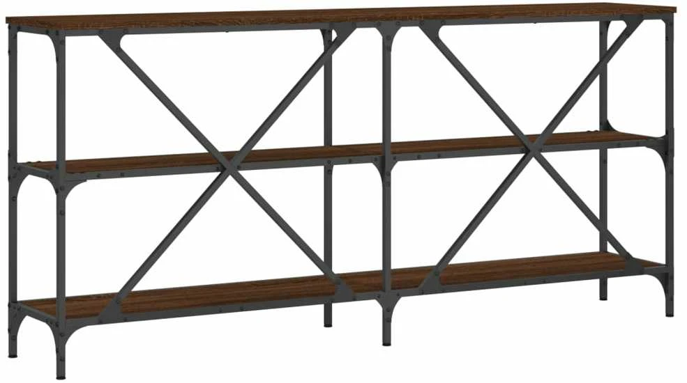 Konsolinis staliukas, rudas, 160x30x75cm, mediena/geležis