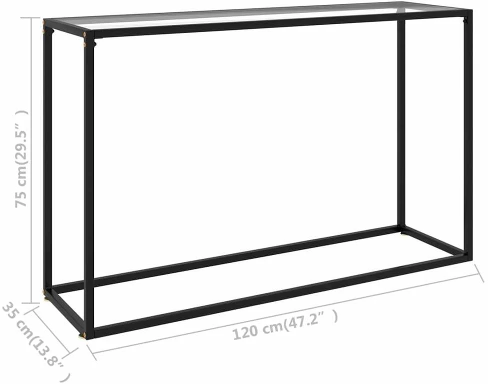 Konsolinis staliukas, skaidrus, 120x35x75cm, grūdintas stiklas