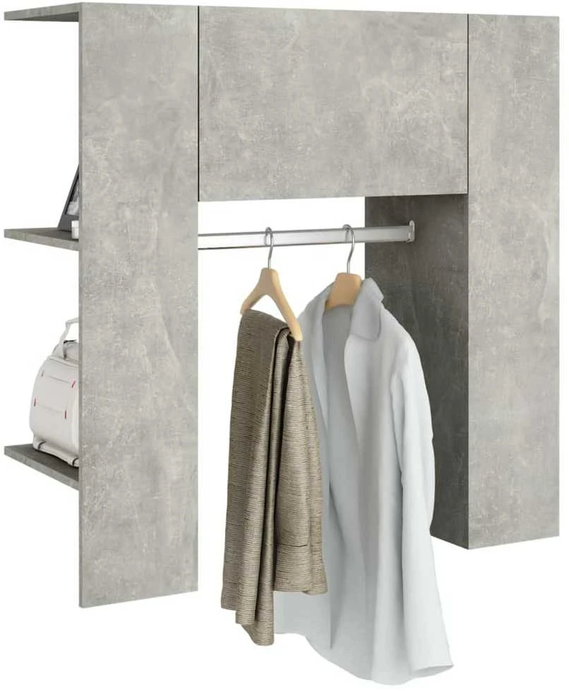 Koridoriaus spintelė, betono pilka, 97,5x37x99cm, mediena