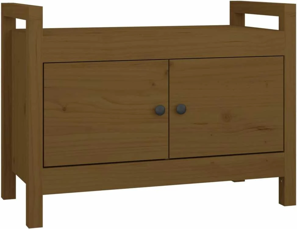 Koridoriaus suoliukas, medaus rudas, 80x40x60cm, pušies masyvas