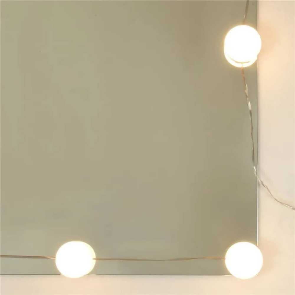 Kosmetinio staliuko komplektas su LED, ąžuolo, apdirbta mediena