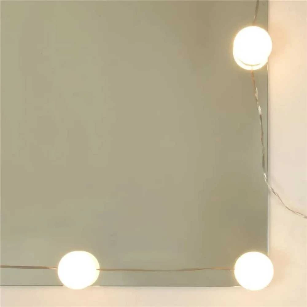 Kosmetinio staliuko komplektas su LED, baltas, apdirbta mediena