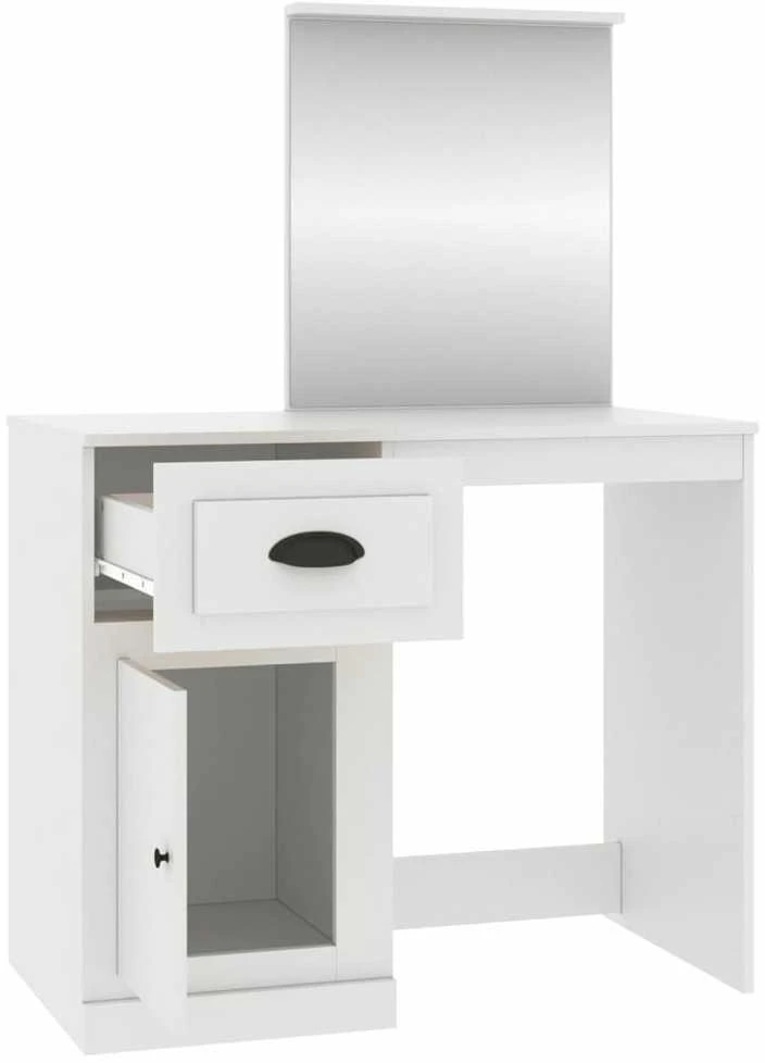 Kosmetinis staliukas, baltas, 90x50x132,5cm, mediena