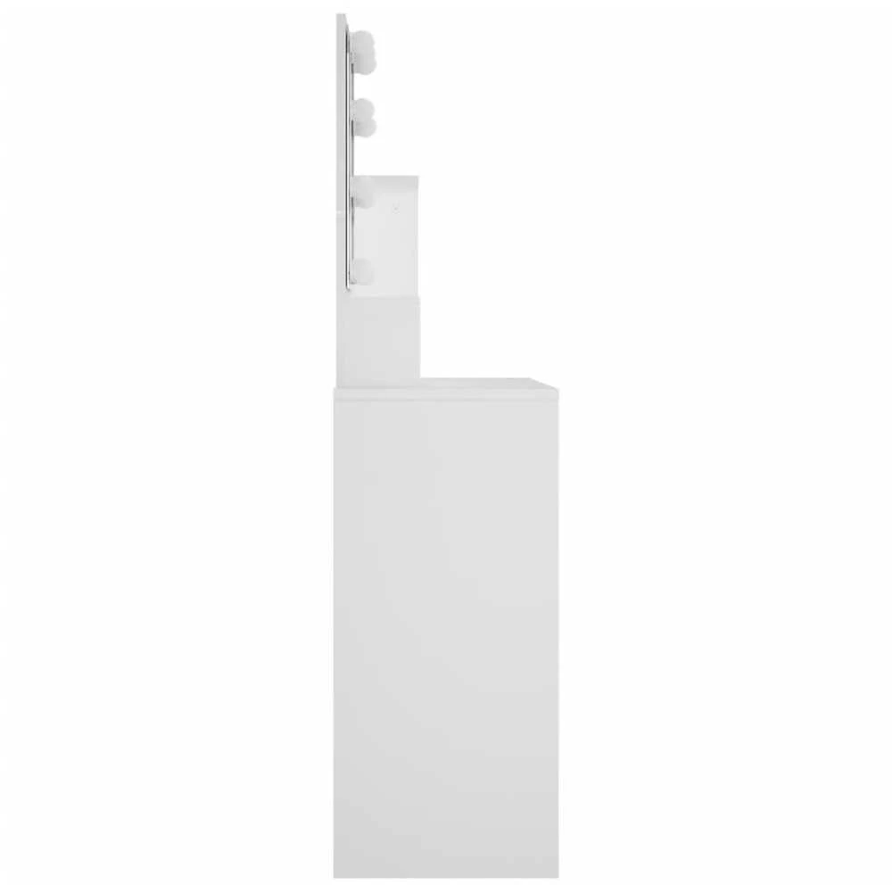 Kosmetinis staliukas su LED apšvietimu, baltas, 86,5x35x136cm