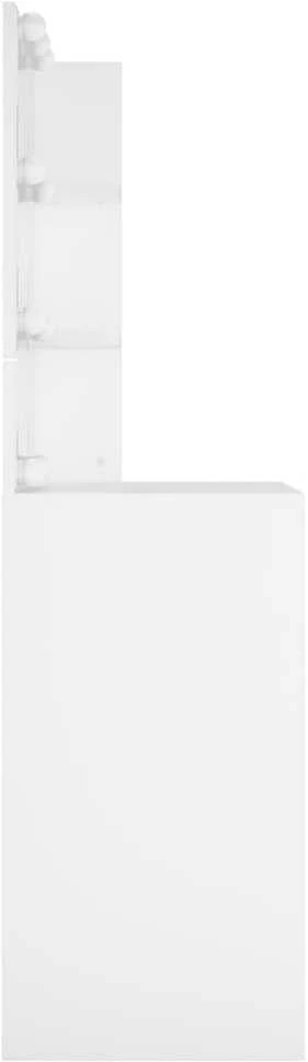 Kosmetinis staliukas su LED apšvietimu, baltas, 60x40x140cm