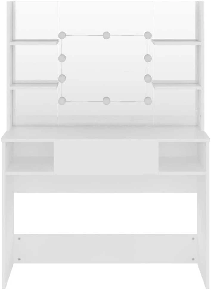 Kosmetinis staliukas su LED, baltas, 100x40x135cm, MDF